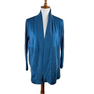 Lululemon Merino Sit In Lotus Wrap II in Petrol Blue Size 6 * Est * Cozy Sweater